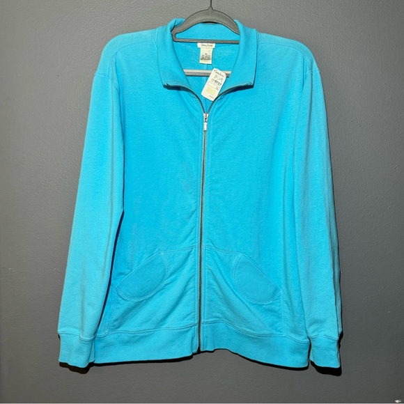 Neiman Marcus Women’s Blue Collared Zip Up Jacket Size XL Casual (NWT) - Picture 1 of 4